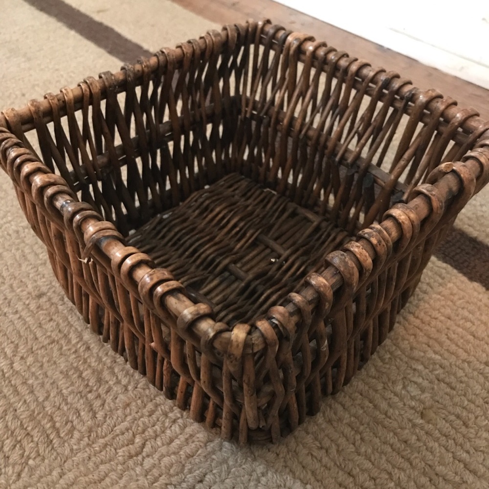 Vintage Square Woven Basket